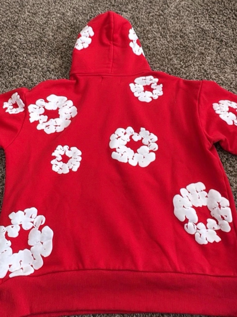 Red Floral Circle Graphic Hoodie - Women